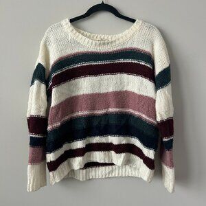 Women’s Striped Knit Sweater Hippie Rose L